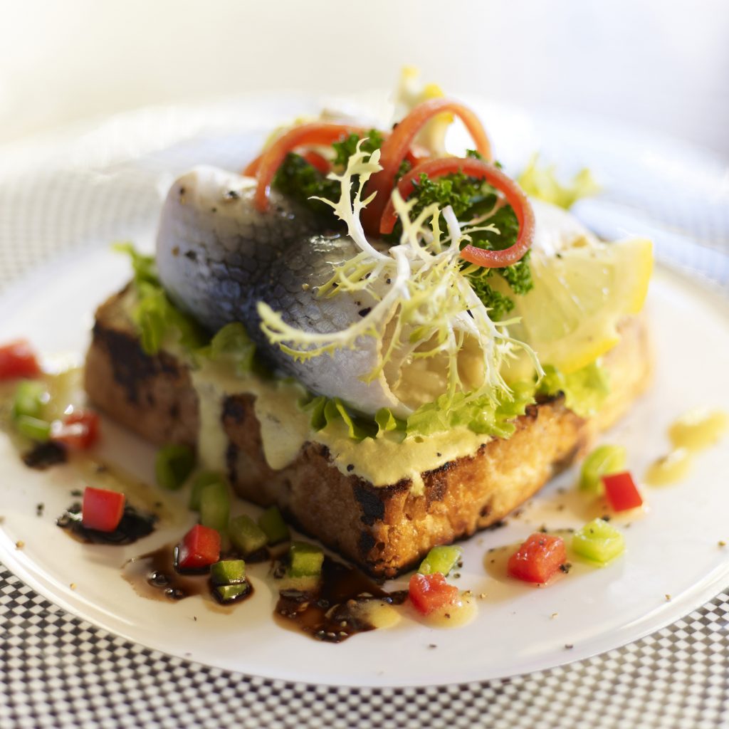 Rollmop herring 'croque-monsieur'