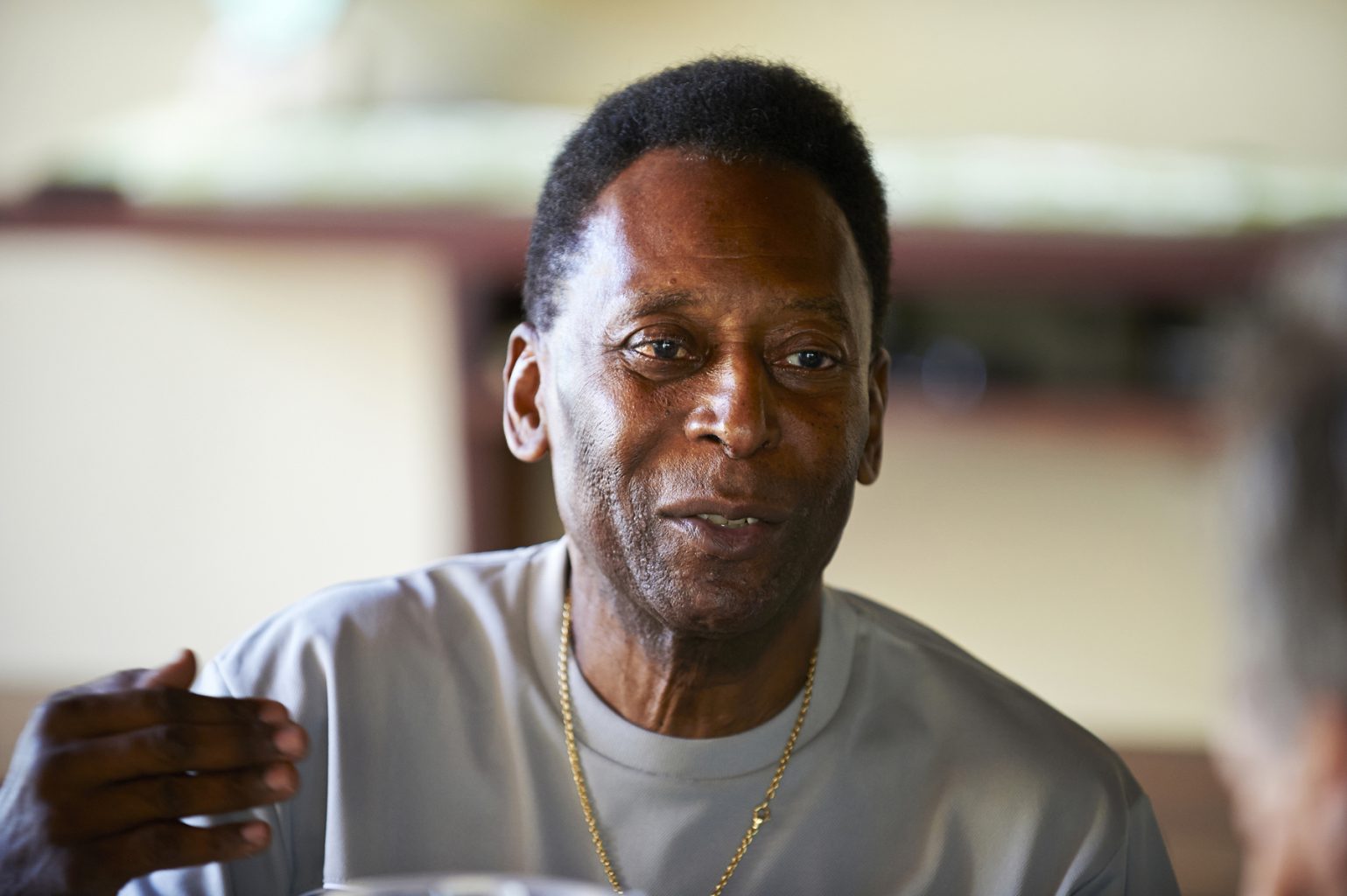 Legendary Pelé photographed at home in Santos, Brazil.
